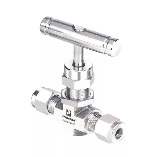 Stainless Steel Needle Valve with Compression ends and a T Bar Operator