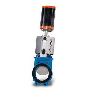Wafer Knife Gate Valve Cast Iron with Pneumatic Cylinder Operator