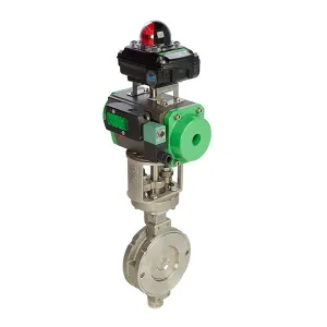 High Performance Wafer Pattern Butterfly Valve with Spring Return Pneumatic Actuator Namur Solenoid Valve and Limit Switchbox