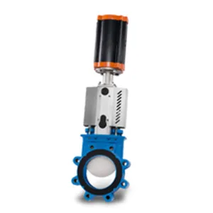 Cast Iron Lugged Knife Gate Valve with Pneumatic Cylinder Operators