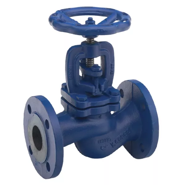 Cast Iron Globe Valve Flanged PN16 with Handwheel (painted blue)