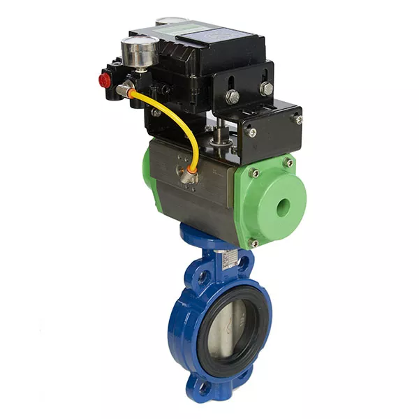 Wafer Pattern Butterfly Valve with Spring Return Actuator and 4-20mA Electro Pneumatic Positioner