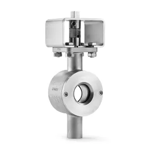 Stainless Steel Wafer Ball Sector Valve Bareshaft with Actuator Mounting Bracket